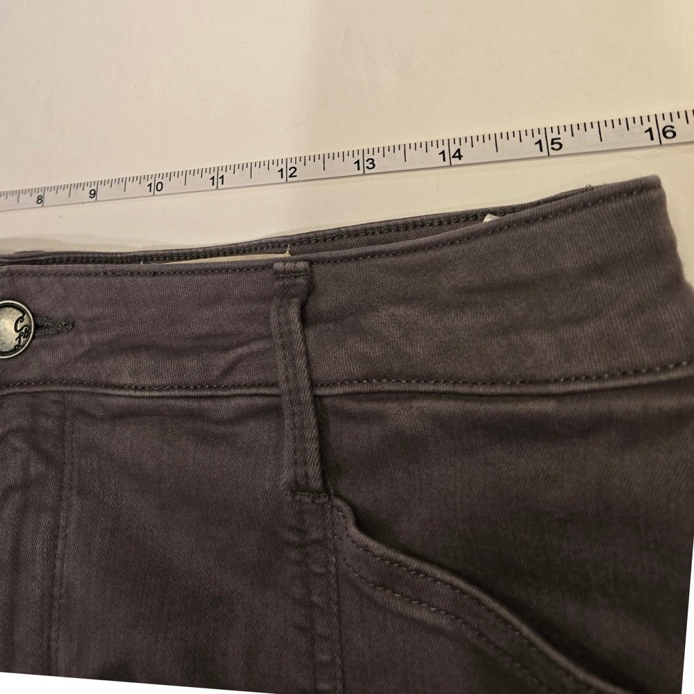 Cosmic Blue Love‎ Grey Cargo Utility Pants Women 32P High Rise Slim Straight Leg - Picture 5 of 10